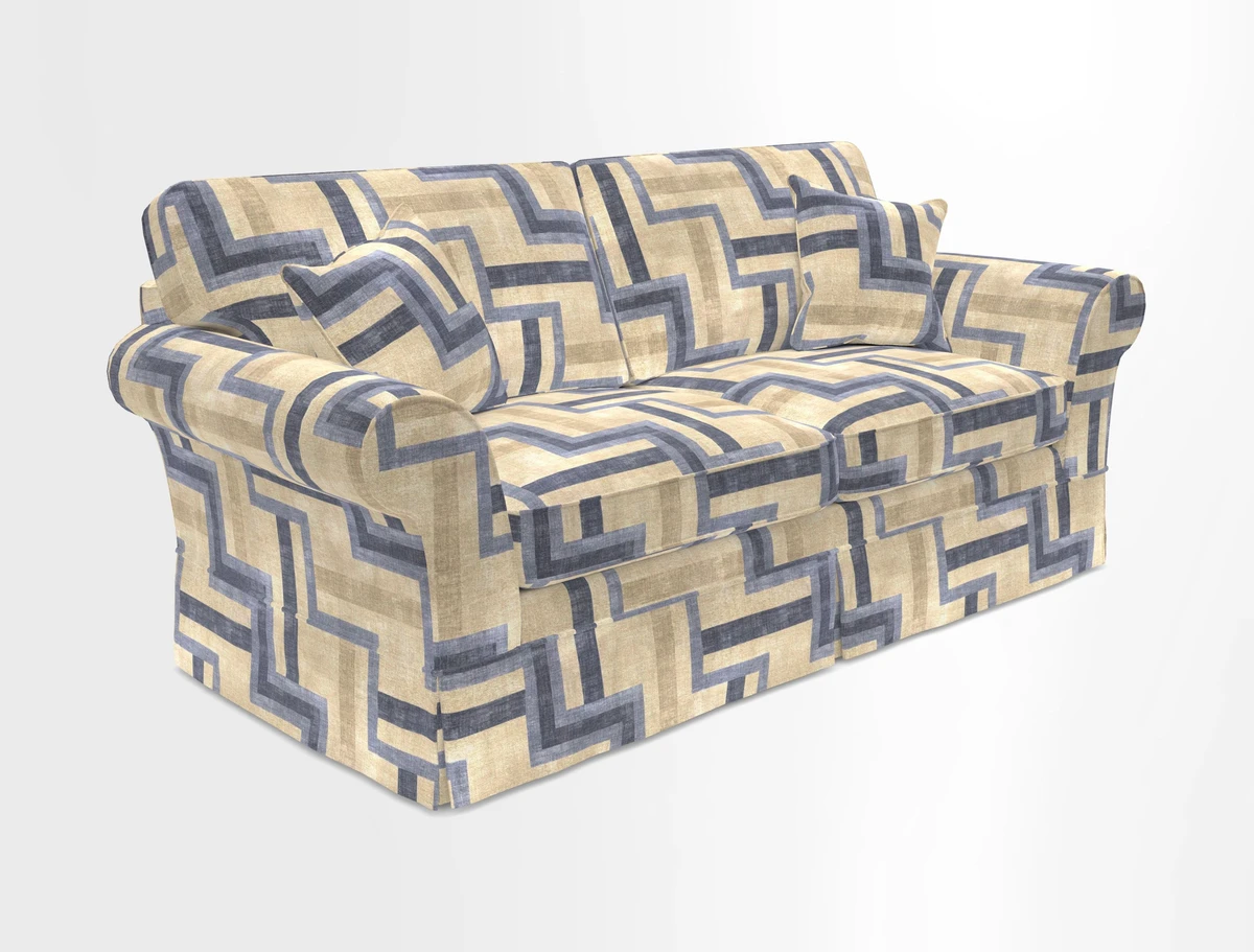 Lanhydrock 3 Seater Sofa in Floral Linens Lela Mystery Indigo