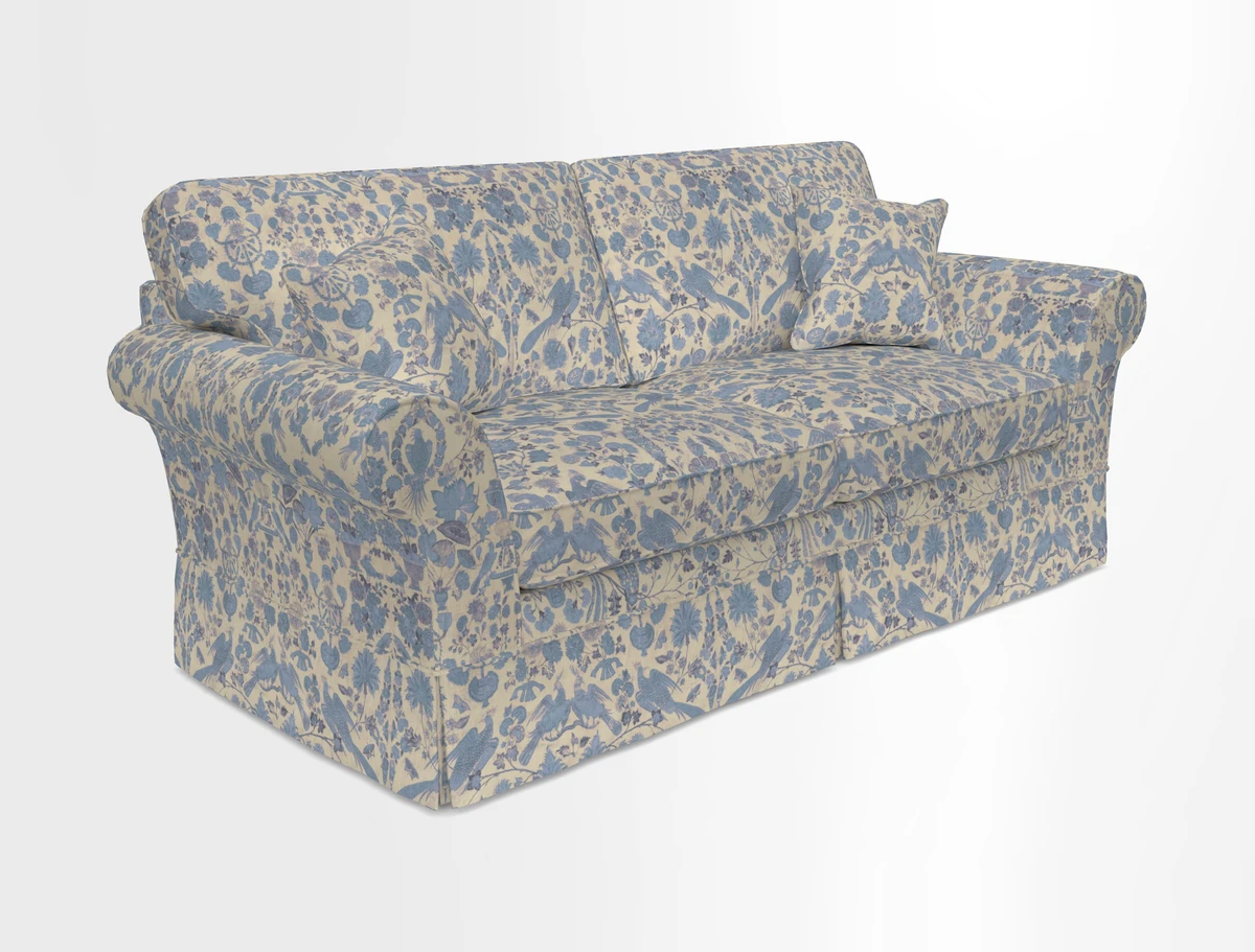 Lanhydrock 3 Seater Sofa in Floral Linens Lela Mystery Indigo