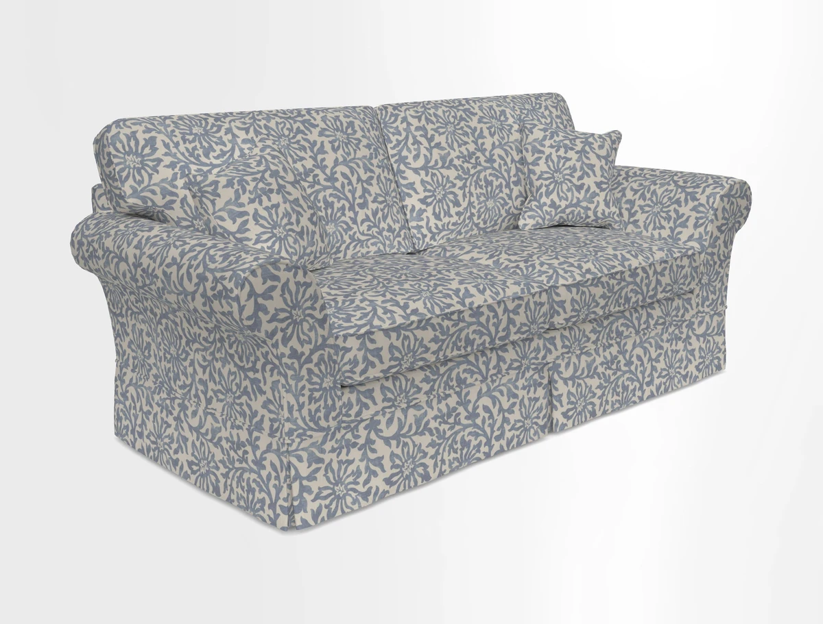 Lanhydrock 3 Seater Sofa in Floral Linens Lela Mystery Indigo