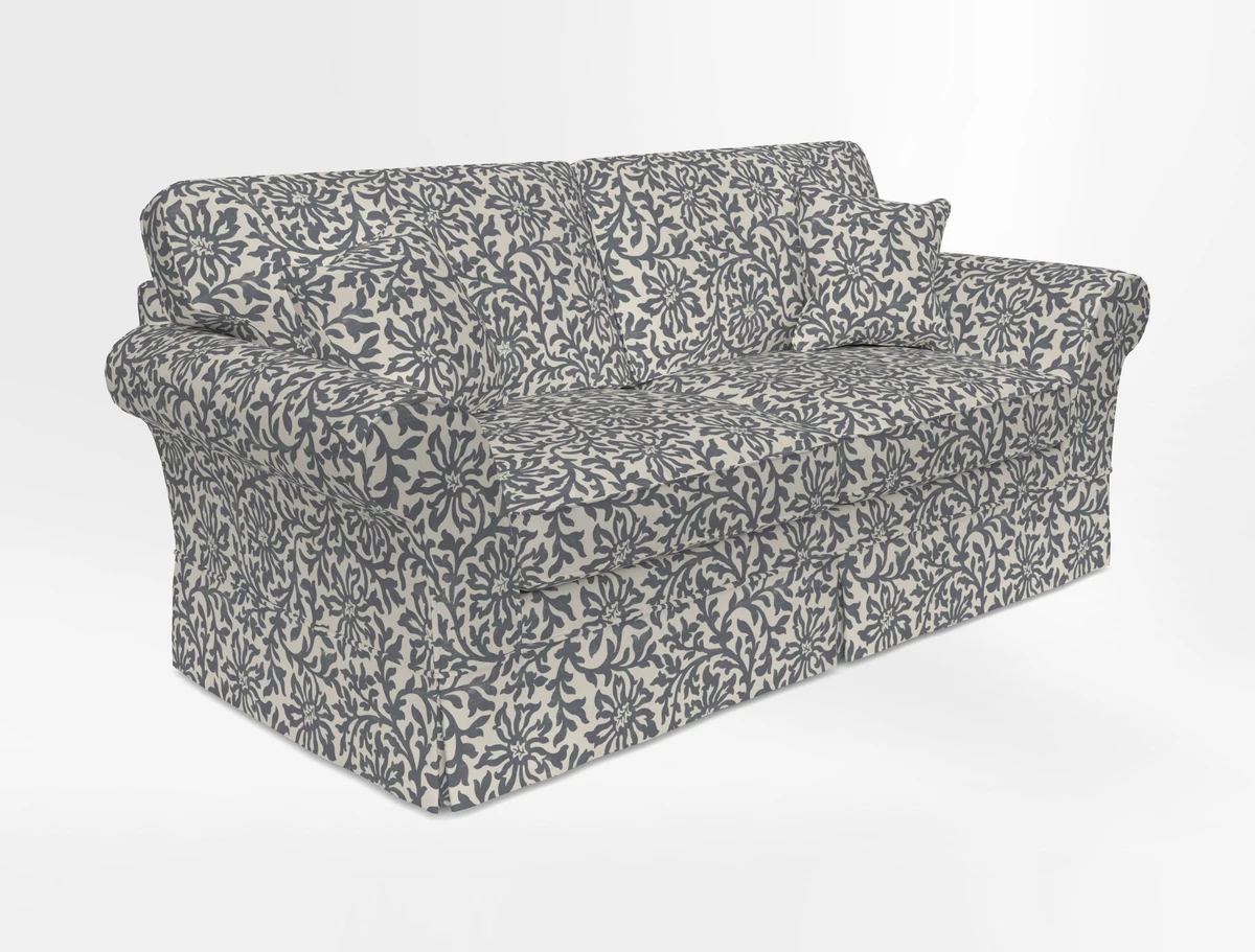 Lanhydrock 3 Seater Sofa in Floral Linens Lela Mystery Indigo