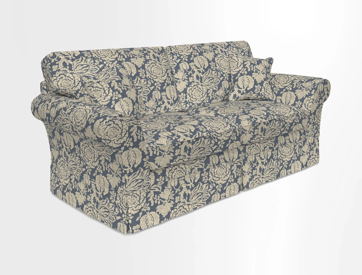 Lanhydrock 3 Seater Sofa in Floral Linens Lela Mystery Indigo