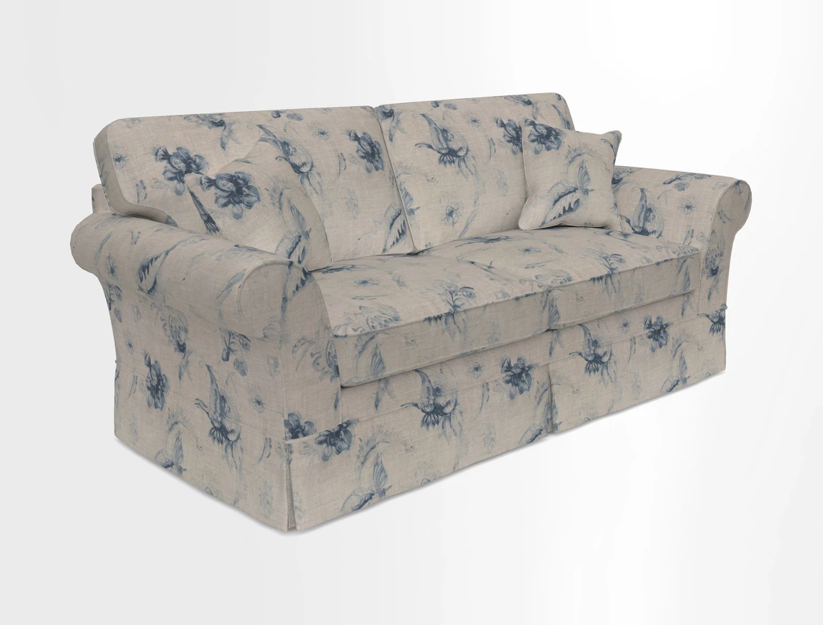 Lanhydrock 3 Seater Sofa in Floral Linens Lela Mystery Indigo