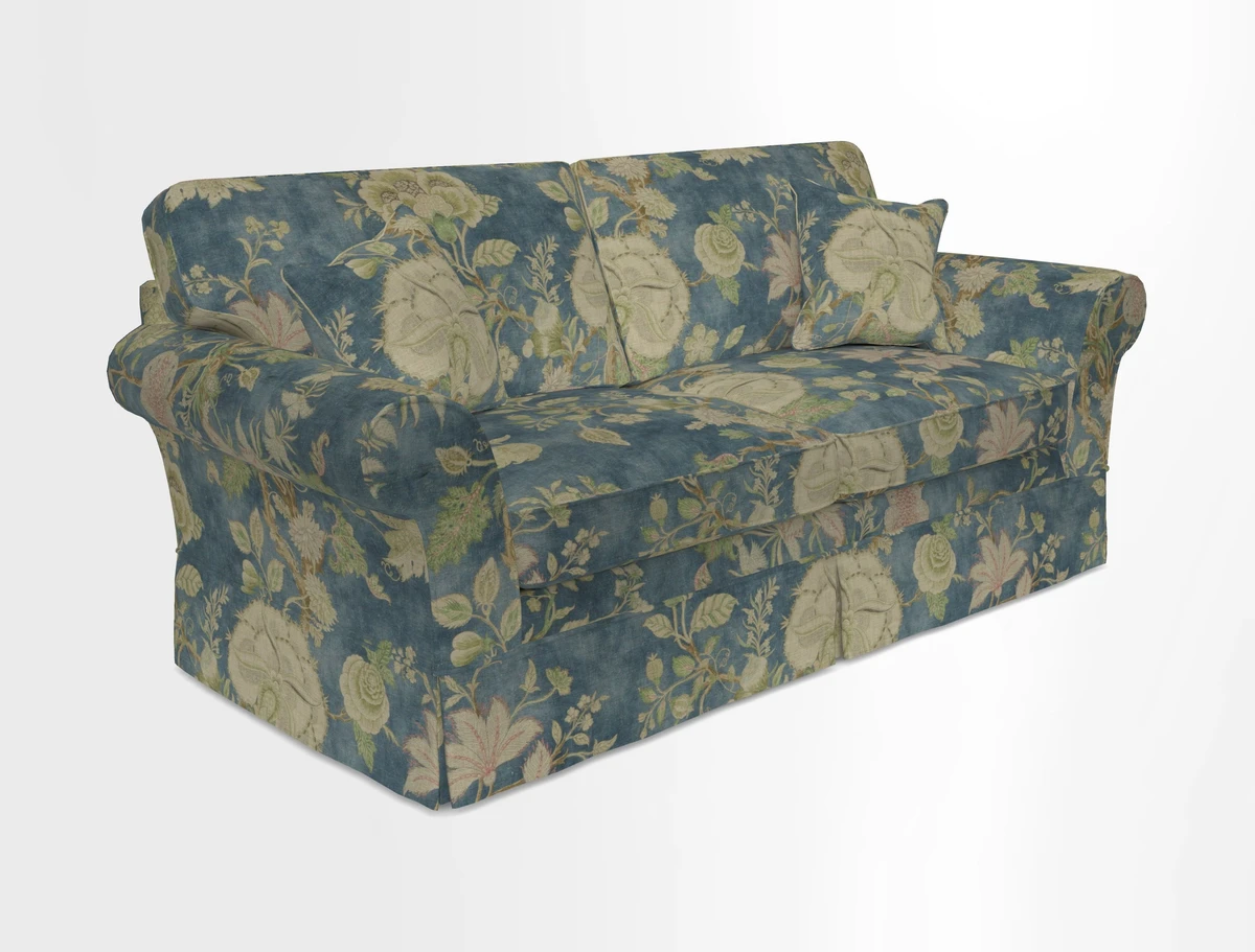 Lanhydrock 3 Seater Sofa in Floral Linens Lela Mystery Indigo