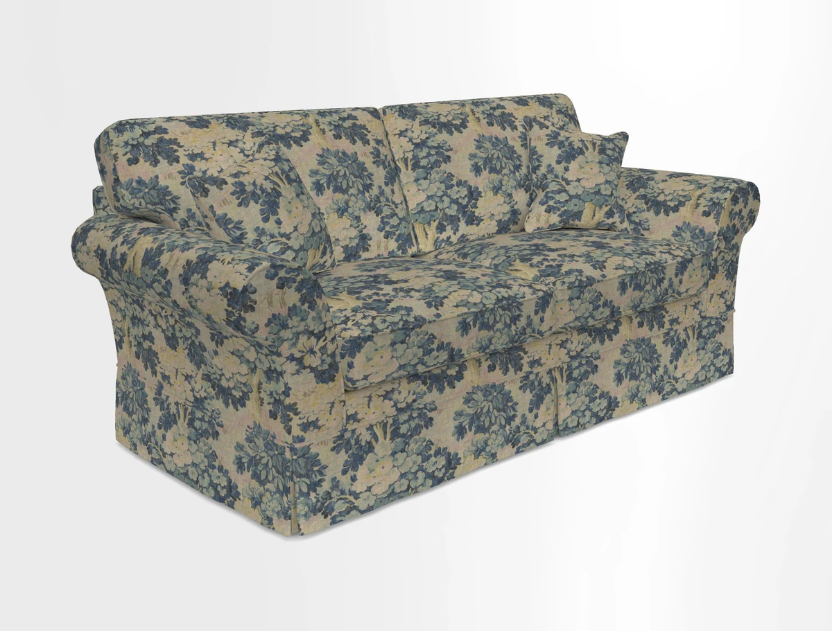 Lanhydrock 3 Seater Sofa in Floral Linens Lela Mystery Indigo