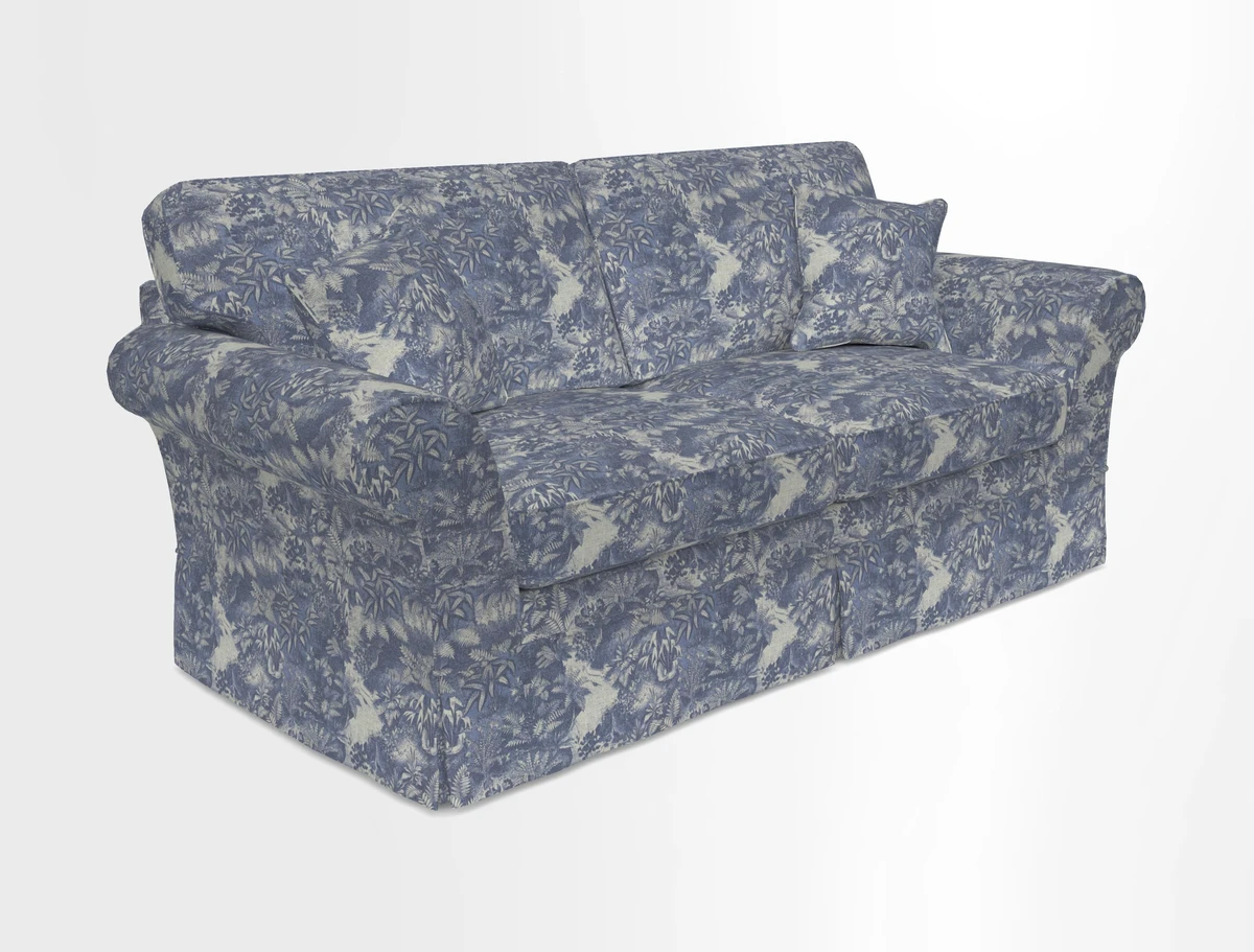 Lanhydrock 3 Seater Sofa in Floral Linens Lela Mystery Indigo