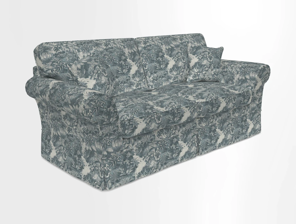 Lanhydrock 3 Seater Sofa in Floral Linens Lela Mystery Indigo