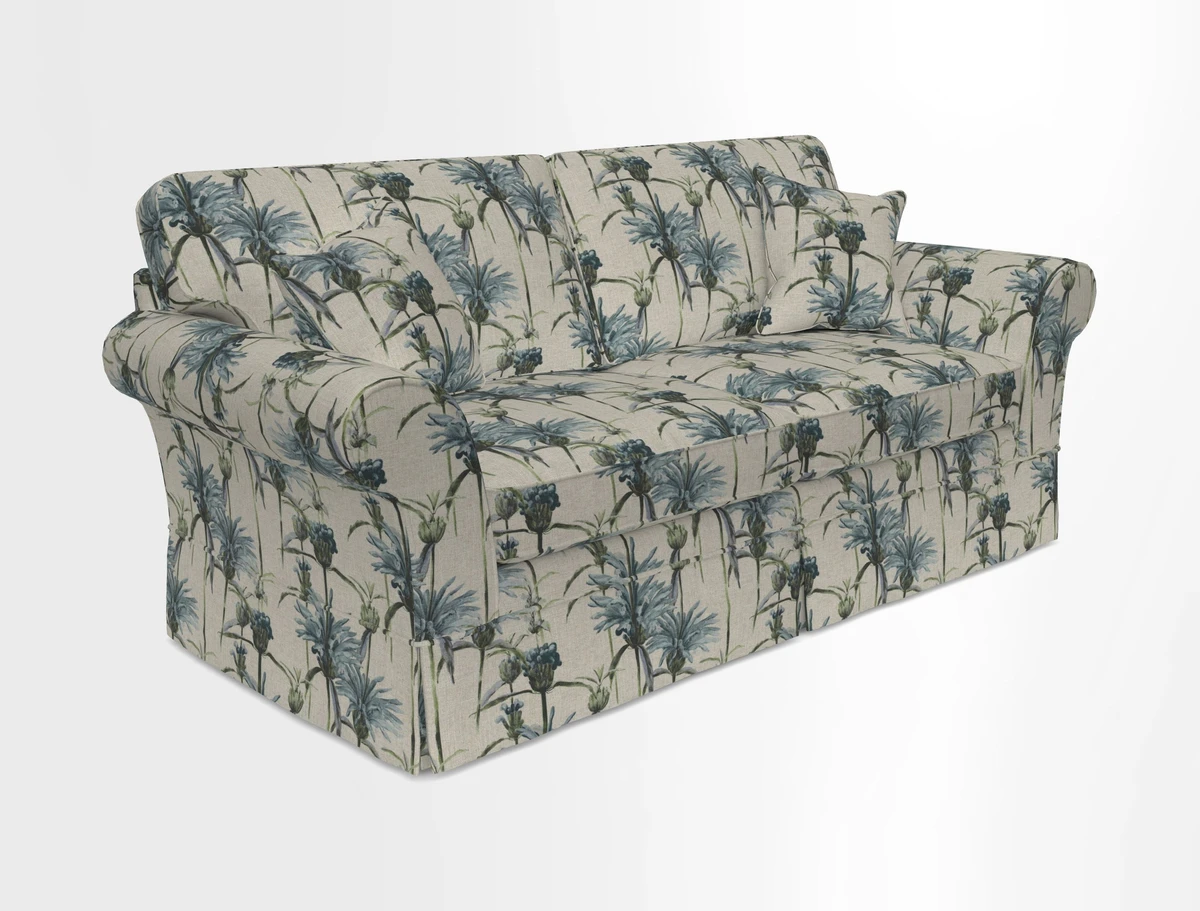 Lanhydrock 3 Seater Sofa in Floral Linens Lela Mystery Indigo