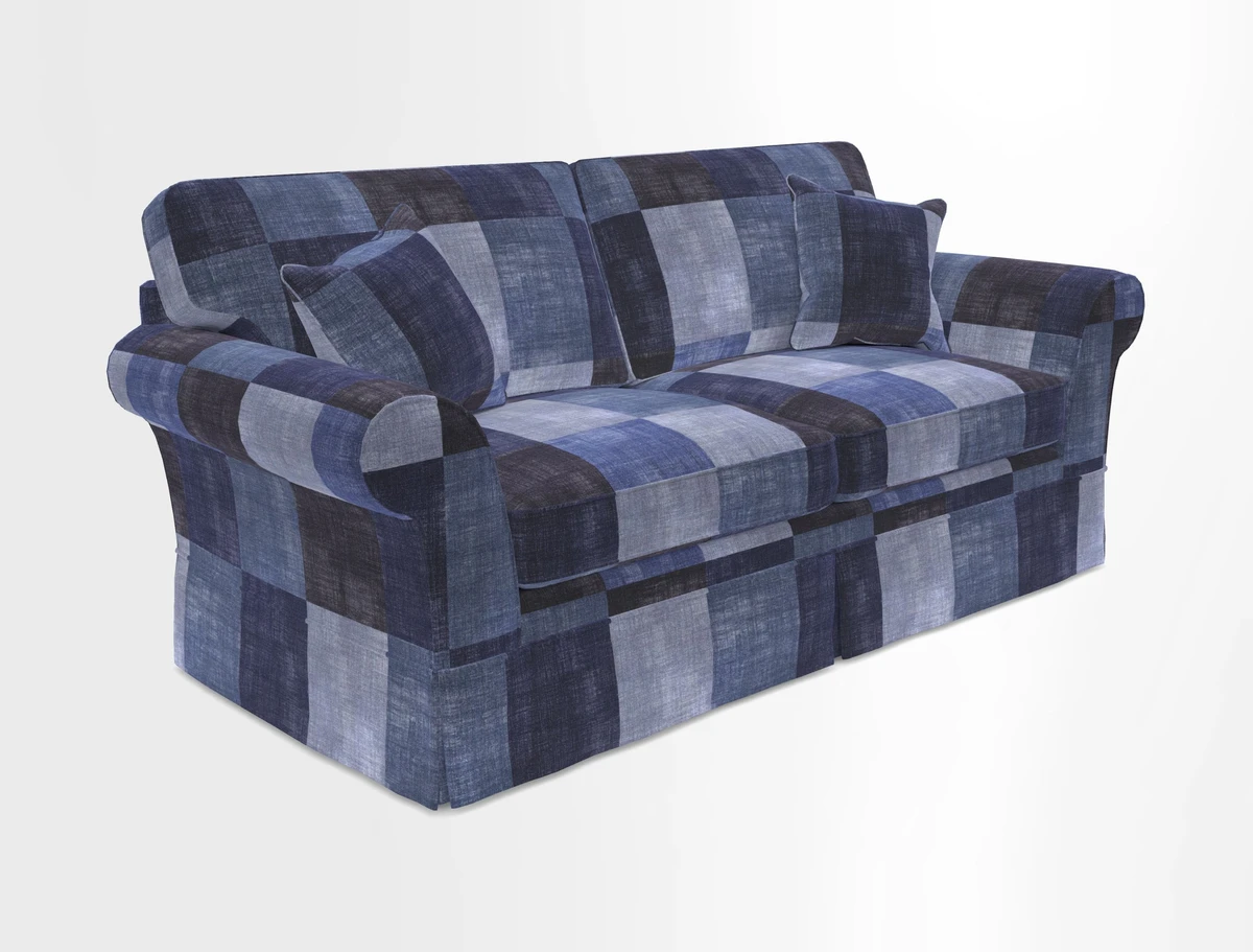 Lanhydrock 3 Seater Sofa in Floral Linens Lela Mystery Indigo