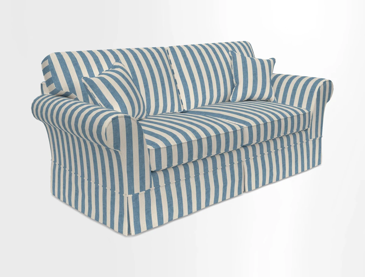 Lanhydrock 3 Seater Sofa in Floral Linens Lela Mystery Indigo