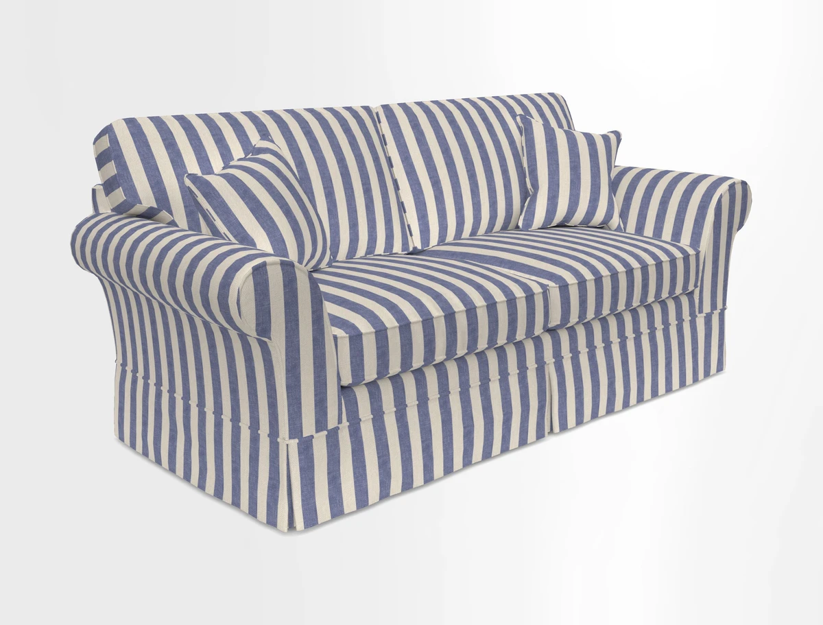 Lanhydrock 3 Seater Sofa in Floral Linens Lela Mystery Indigo