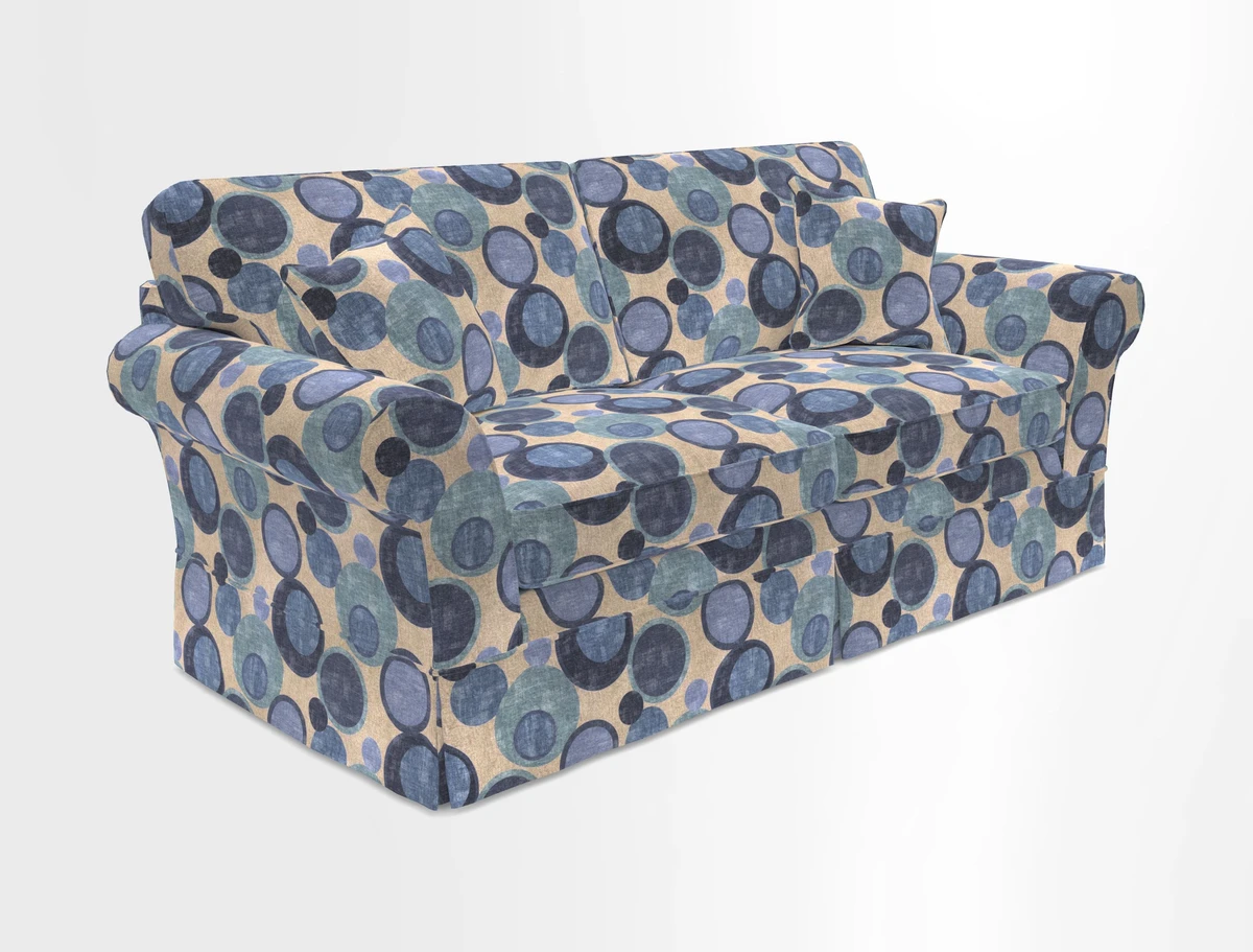 Lanhydrock 3 Seater Sofa in Floral Linens Lela Mystery Indigo