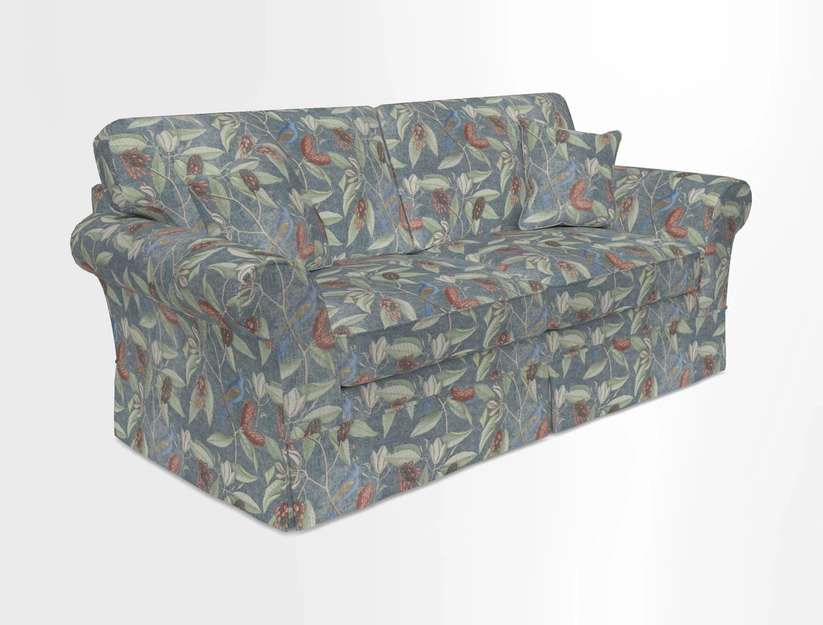 Lanhydrock 3 Seater Sofa in Floral Linens Lela Mystery Indigo