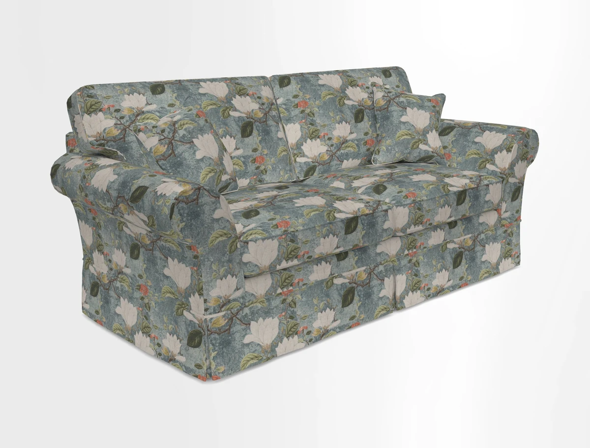 Lanhydrock 3 Seater Sofa in Floral Linens Lela Mystery Indigo