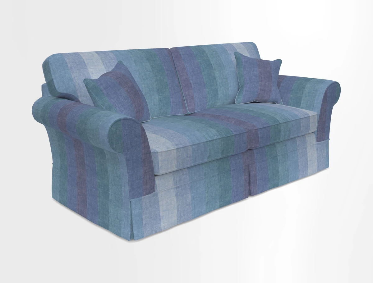 Lanhydrock 3 Seater Sofa in Floral Linens Lela Mystery Indigo