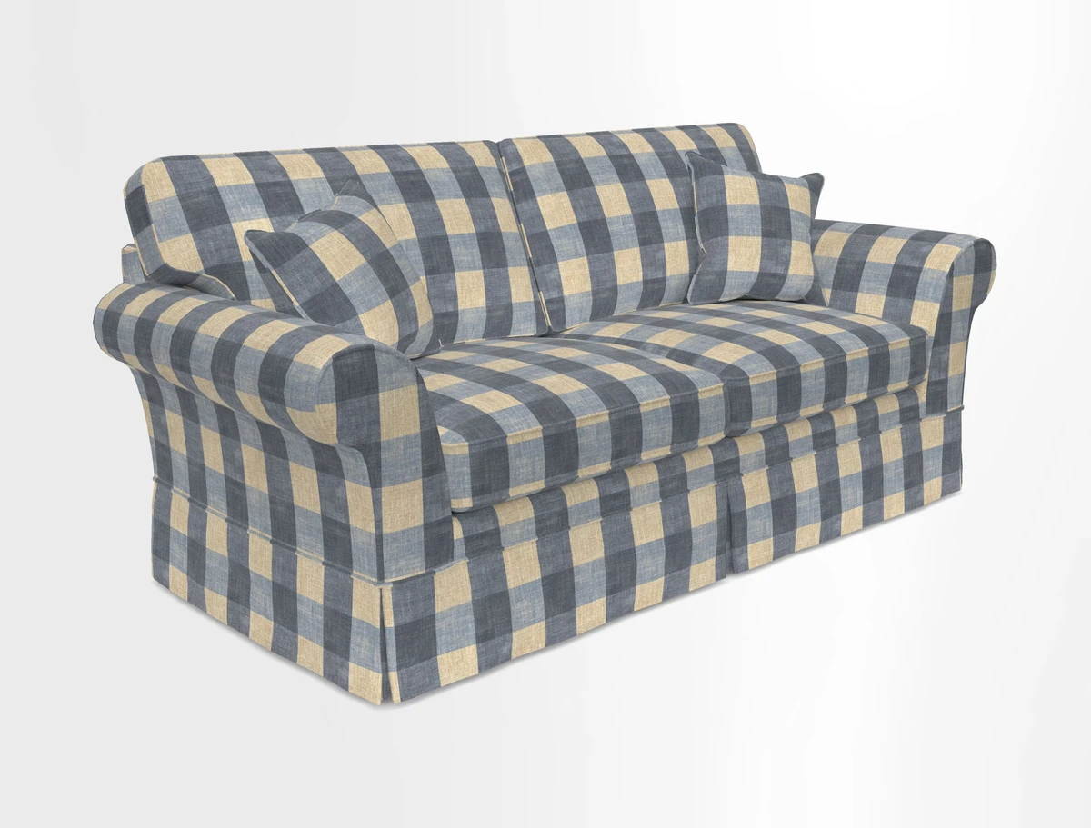 Lanhydrock 3 Seater Sofa in Floral Linens Lela Mystery Indigo