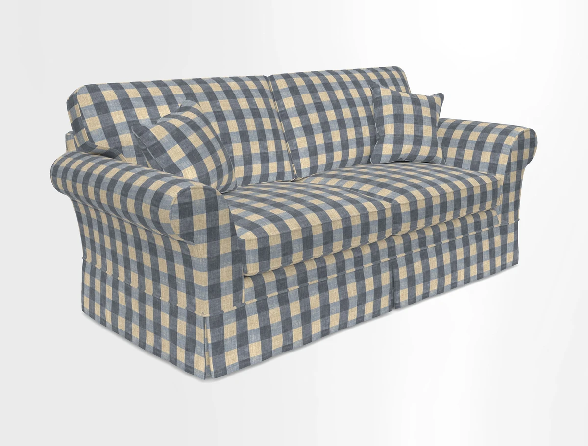Lanhydrock 3 Seater Sofa in Floral Linens Lela Mystery Indigo