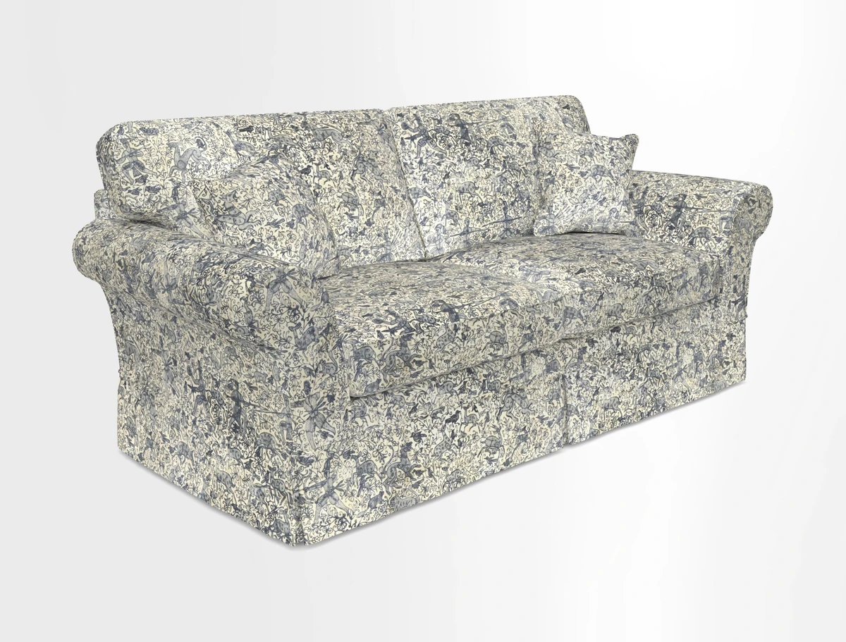Lanhydrock 3 Seater Sofa in Floral Linens Lela Mystery Indigo
