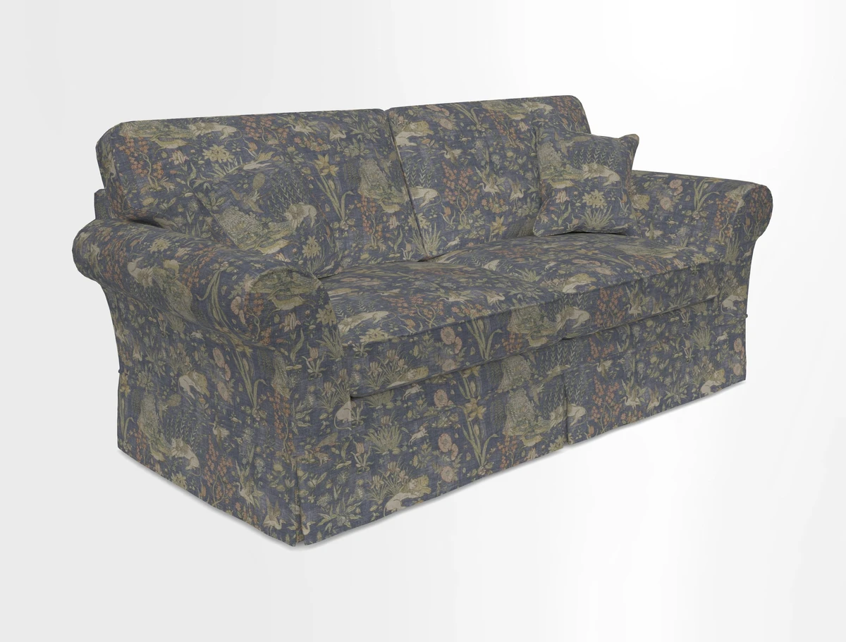 Lanhydrock 3 Seater Sofa in Floral Linens Lela Mystery Indigo