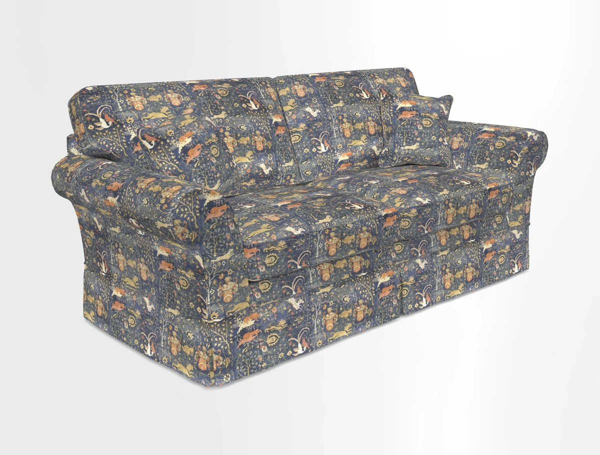 Lanhydrock 3 Seater Sofa in Floral Linens Lela Mystery Indigo