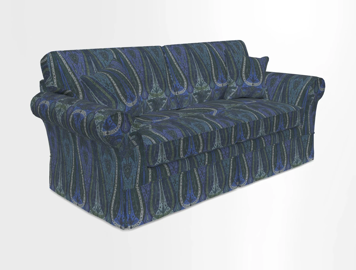 Lanhydrock 3 Seater Sofa in Floral Linens Lela Mystery Indigo