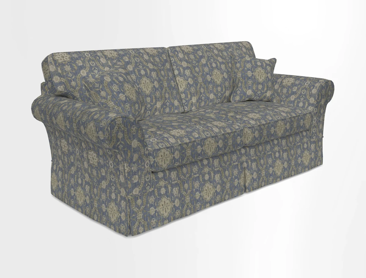 Lanhydrock 3 Seater Sofa in Floral Linens Lela Mystery Indigo