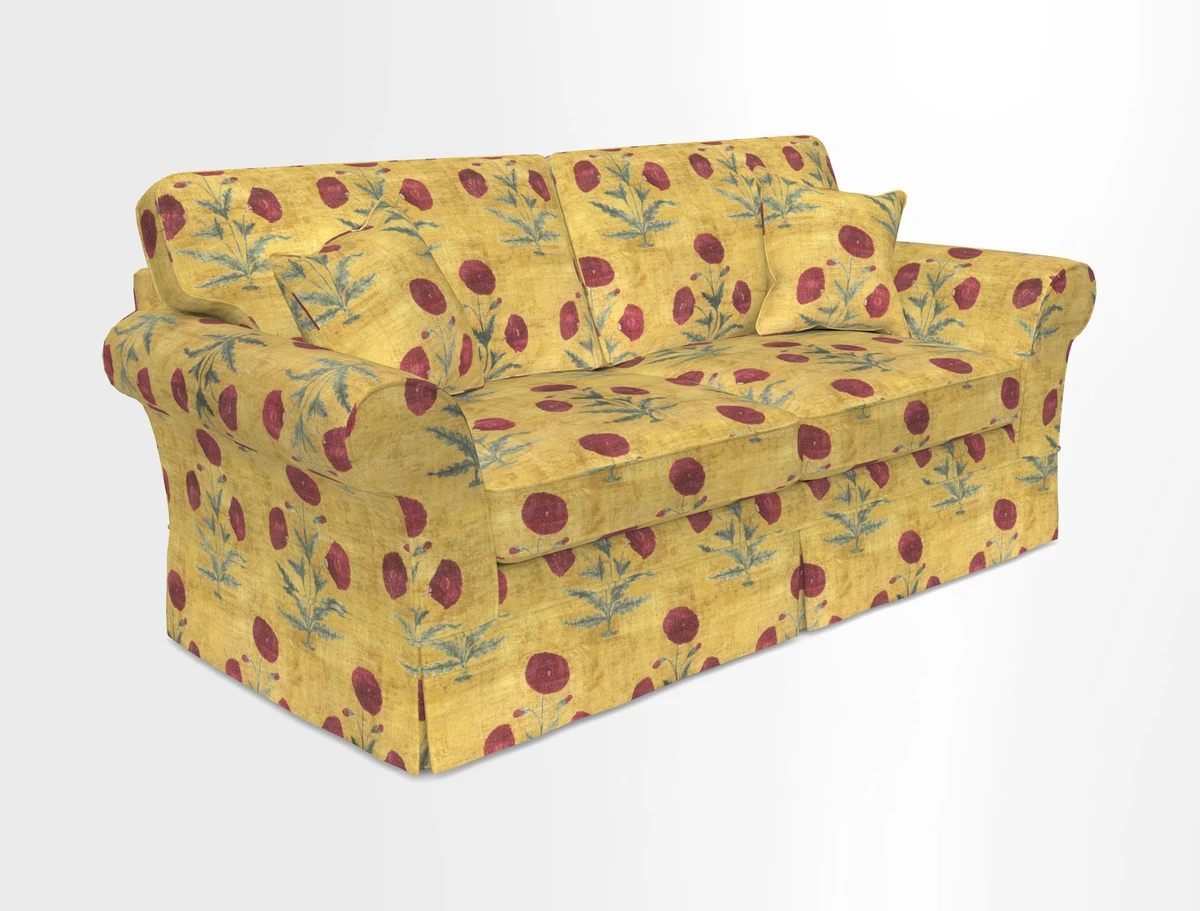 Lanhydrock 3 Seater Sofa in Floral Linens Lela Mystery Indigo