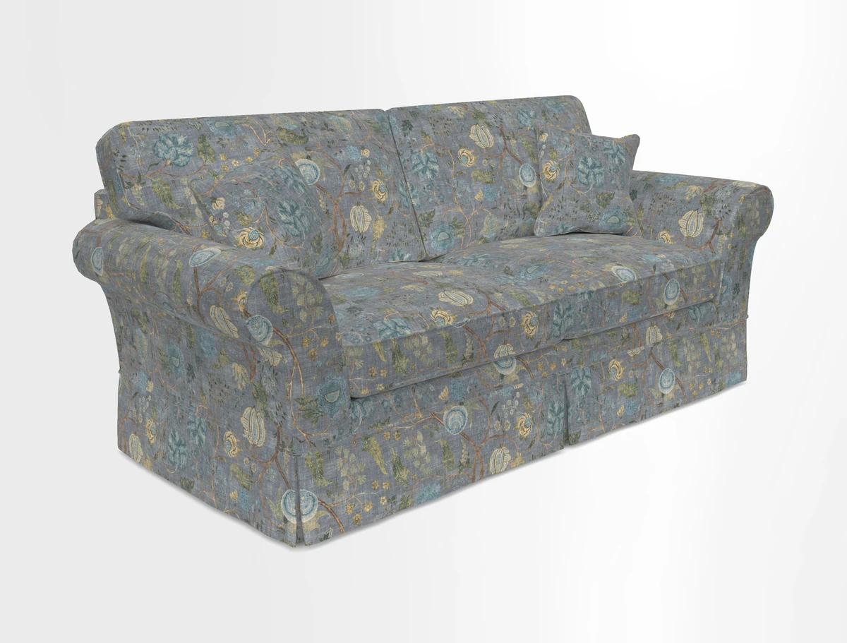 Lanhydrock 3 Seater Sofa in Floral Linens Lela Mystery Indigo