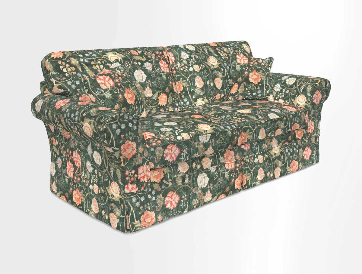 Lanhydrock 3 Seater Sofa in Floral Linens Lela Mystery Indigo