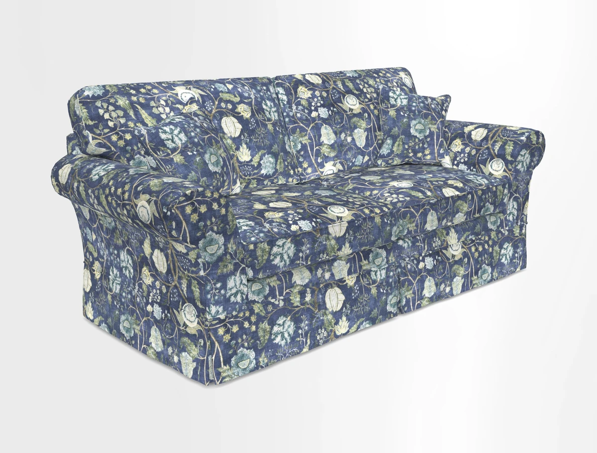 Lanhydrock 3 Seater Sofa in Floral Linens Lela Mystery Indigo