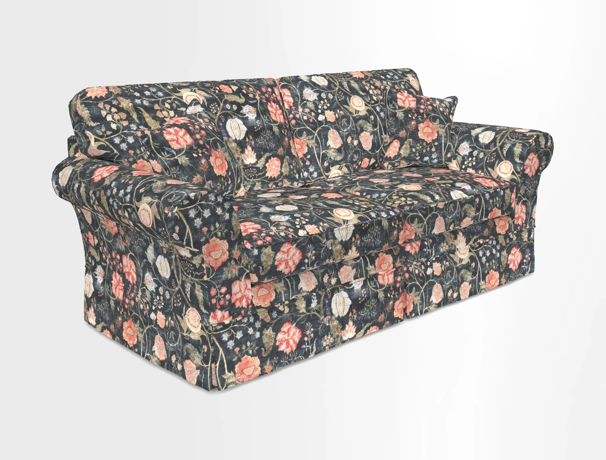 Lanhydrock 3 Seater Sofa in Floral Linens Lela Mystery Indigo