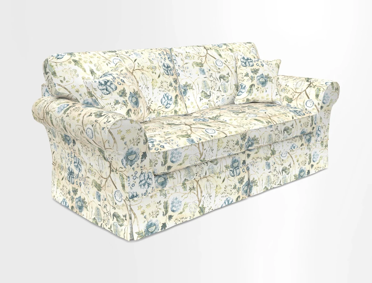 Lanhydrock 3 Seater Sofa in Floral Linens Lela Mystery Indigo