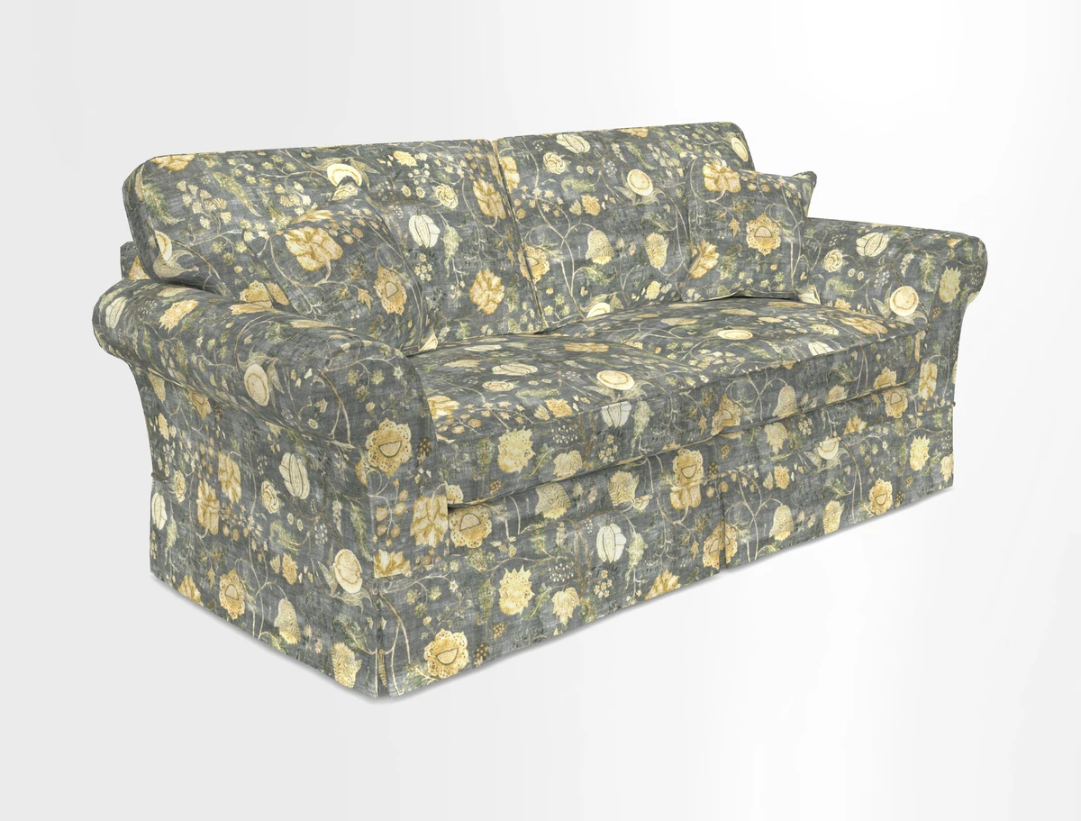 Lanhydrock 3 Seater Sofa in Floral Linens Lela Mystery Indigo