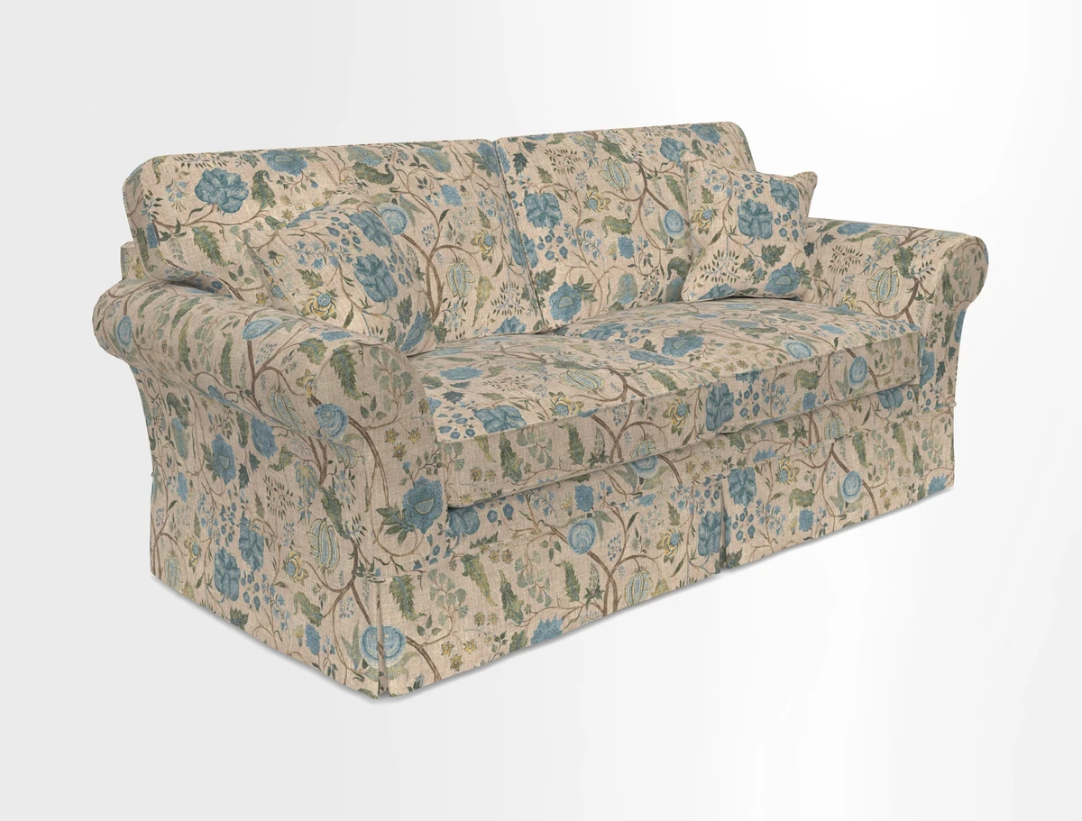 Lanhydrock 3 Seater Sofa in Floral Linens Lela Mystery Indigo