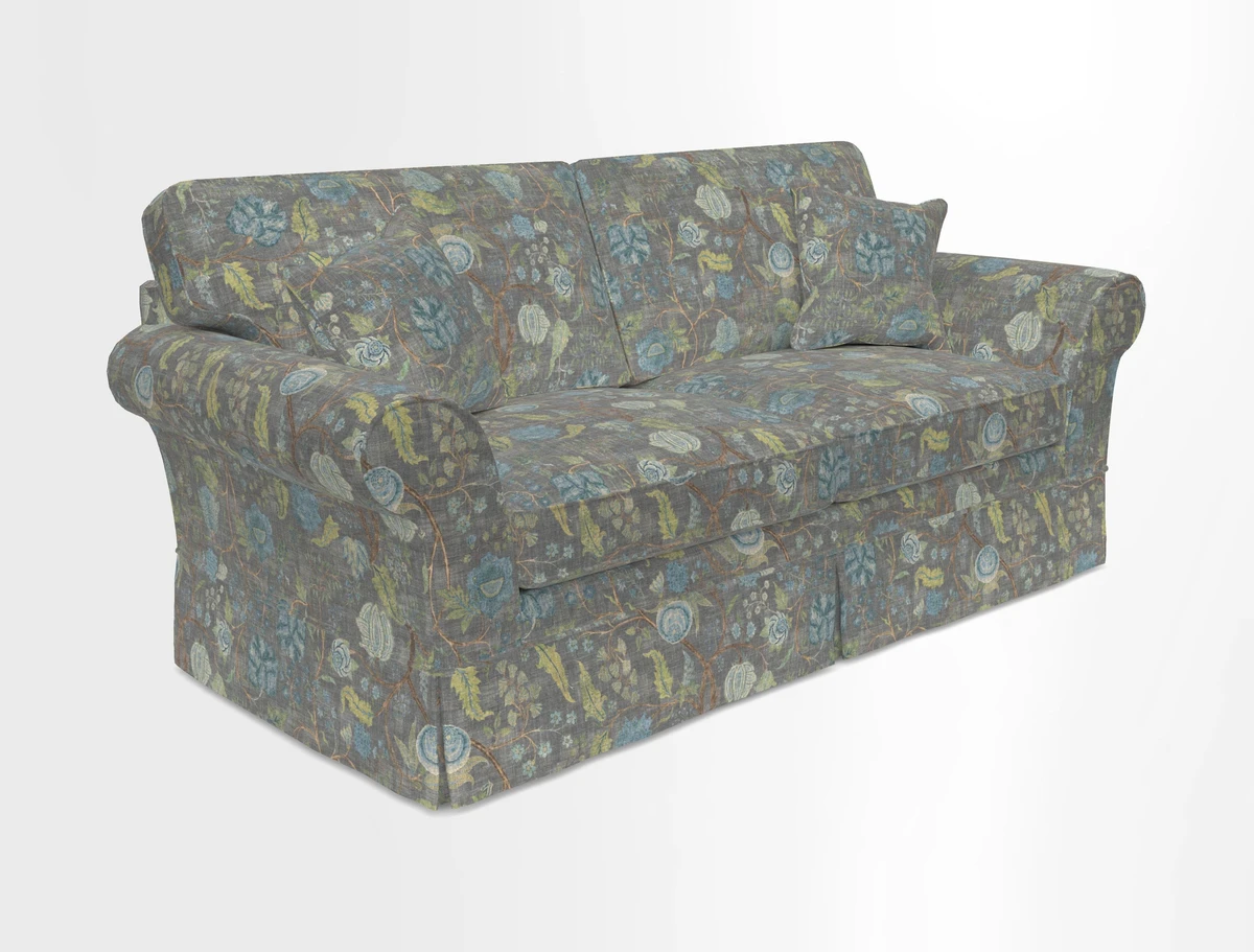 Lanhydrock 3 Seater Sofa in Floral Linens Lela Mystery Indigo