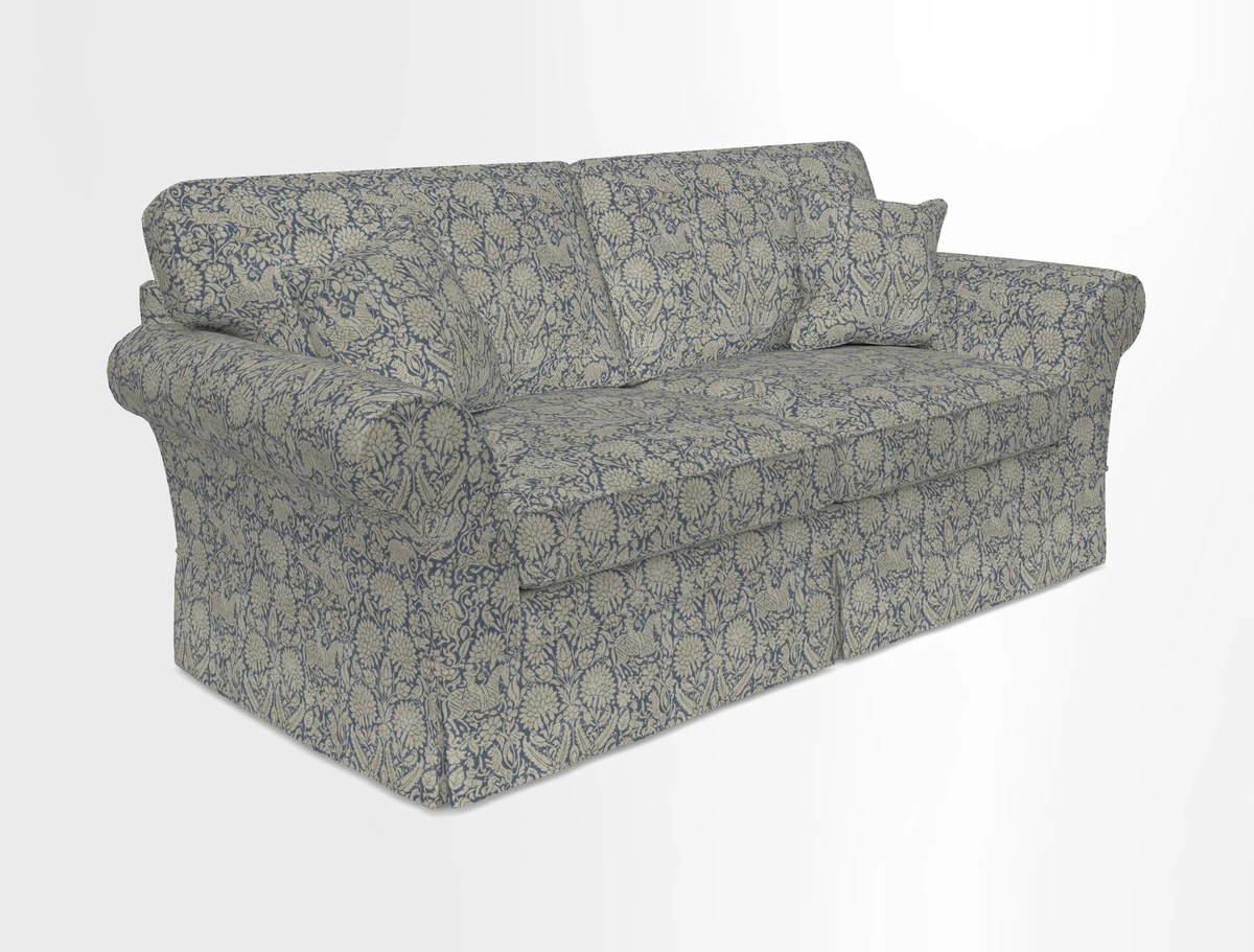 Lanhydrock 3 Seater Sofa in Floral Linens Lela Mystery Indigo