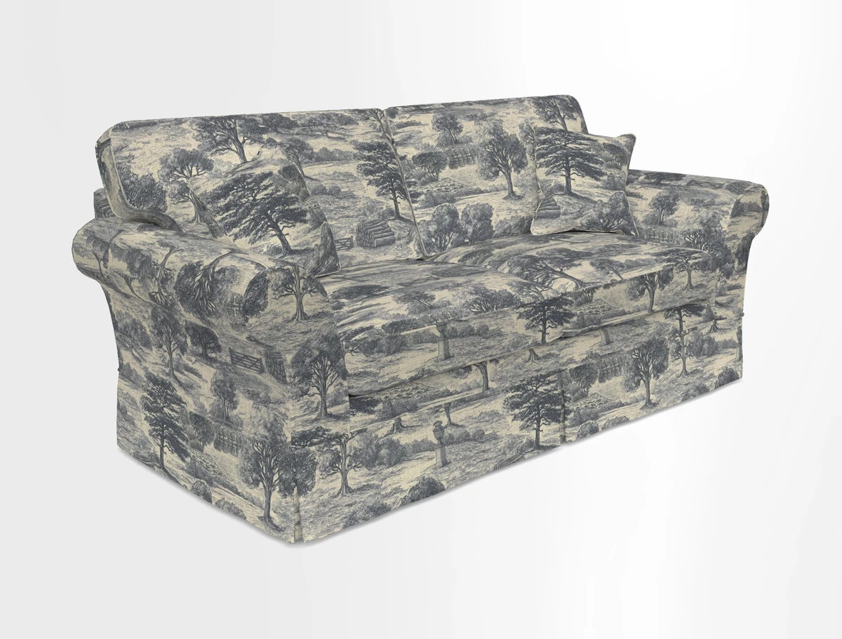 Lanhydrock 3 Seater Sofa in Floral Linens Lela Mystery Indigo