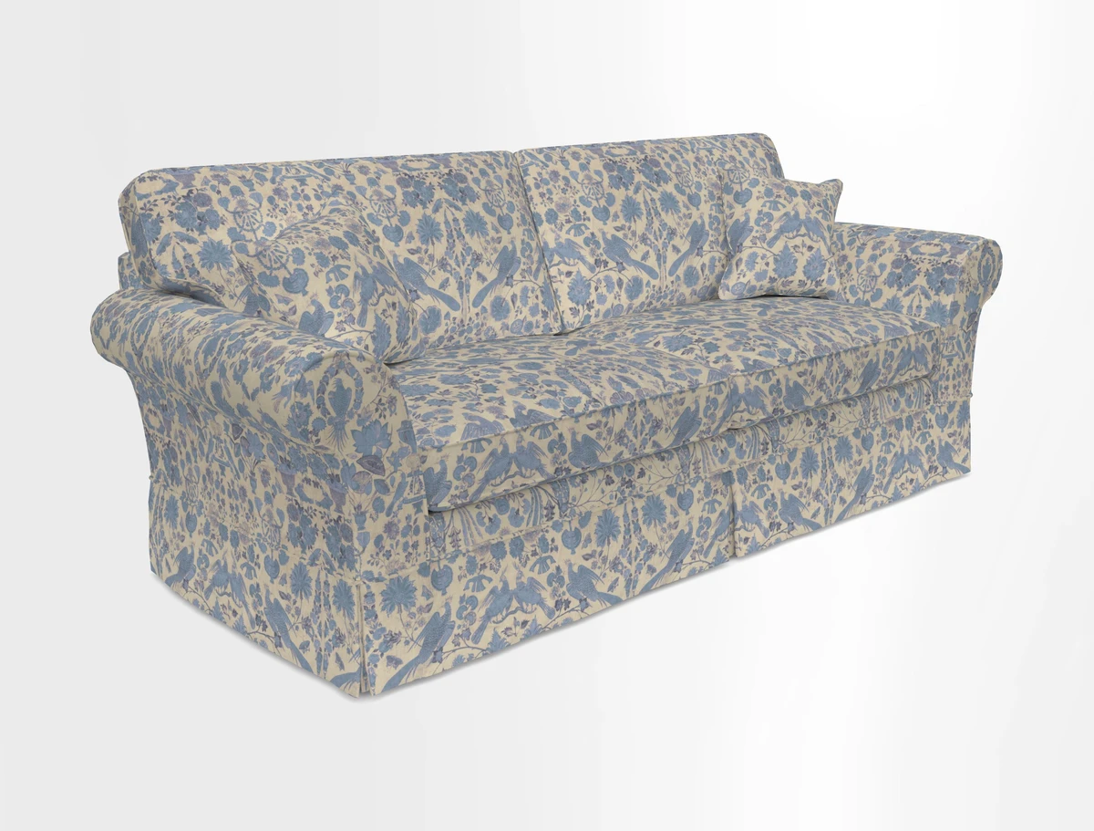 Lanhydrock 4 Seater Sofa in Floral Linens Lela Mystery Indigo