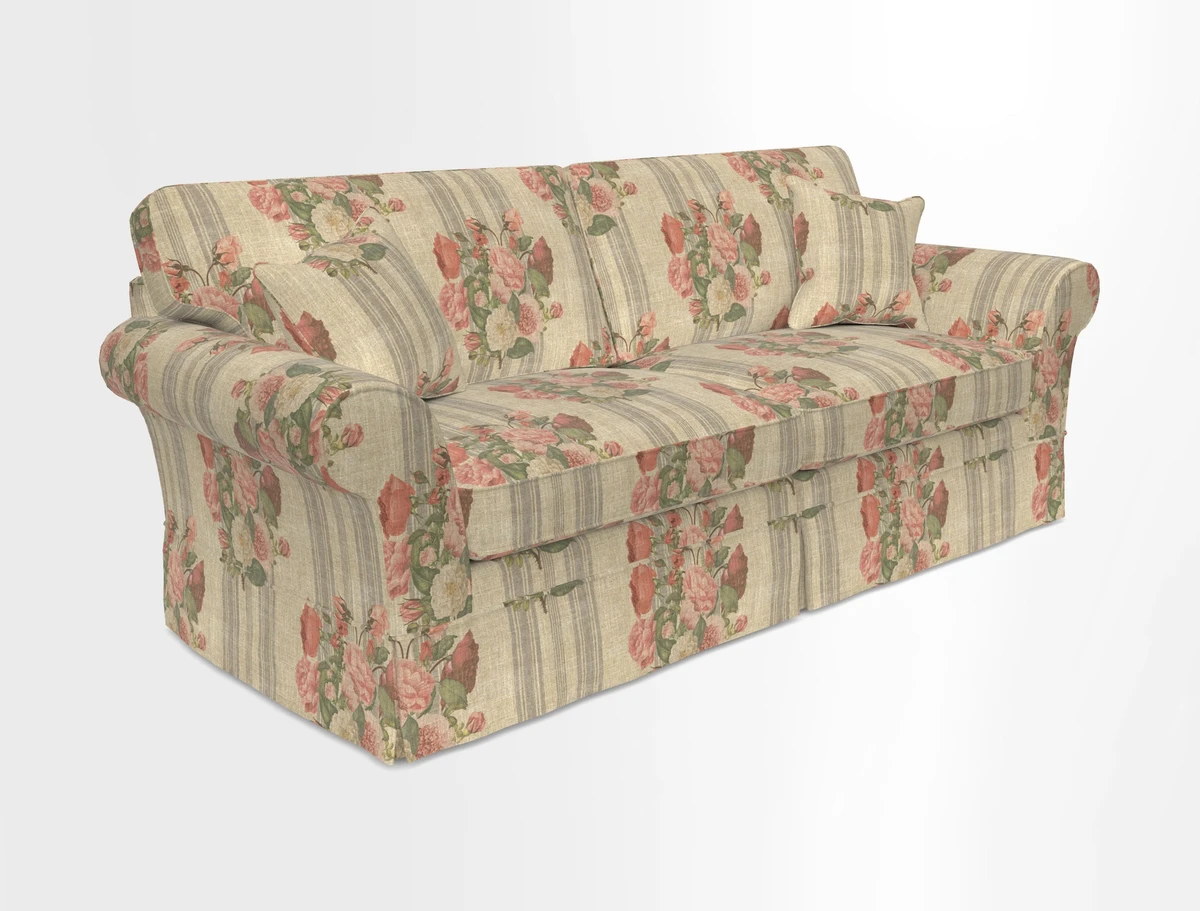 Lanhydrock 4 Seater Sofa in Floral Linens Lela Mystery Indigo