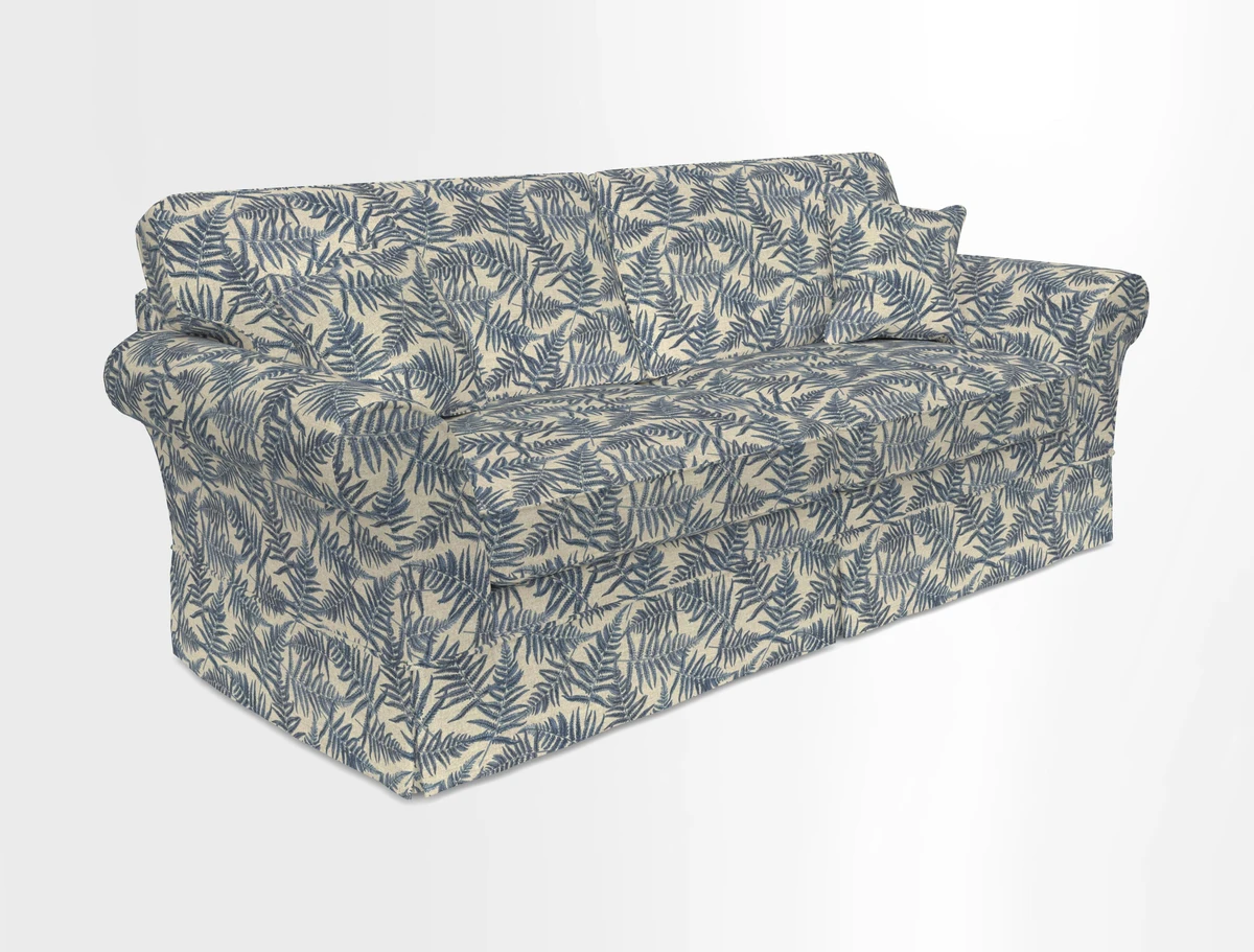 Lanhydrock 4 Seater Sofa in Floral Linens Lela Mystery Indigo