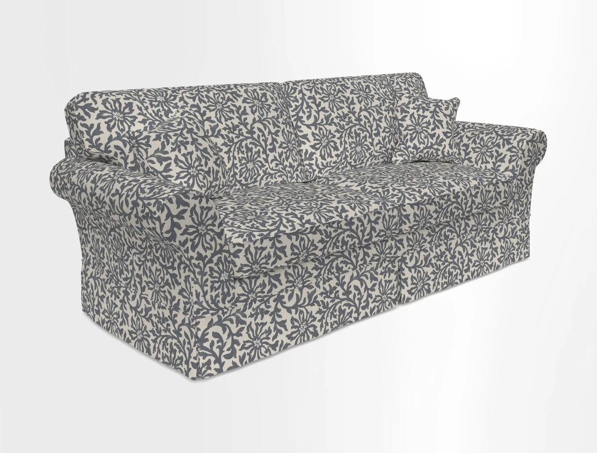 Lanhydrock 4 Seater Sofa in Floral Linens Lela Mystery Indigo