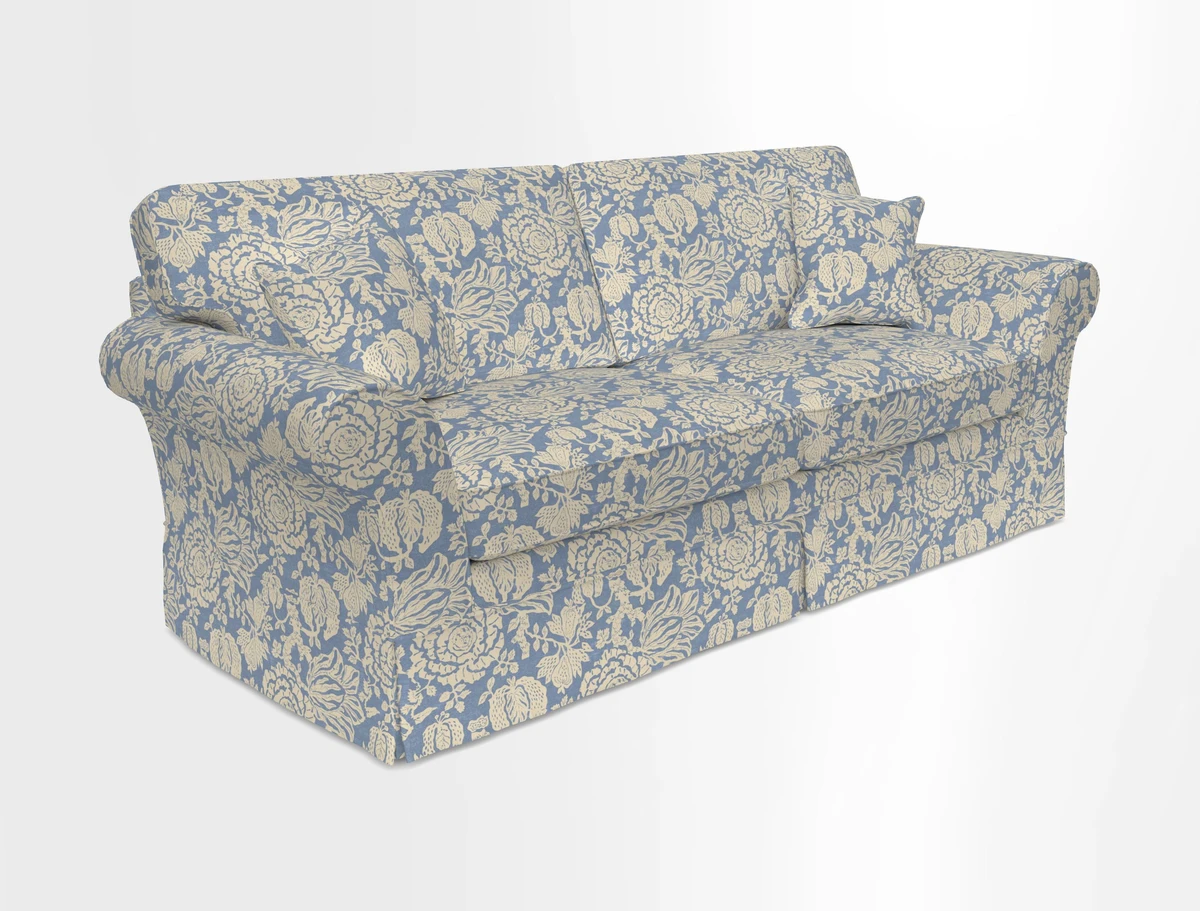 Lanhydrock 4 Seater Sofa in Floral Linens Lela Mystery Indigo