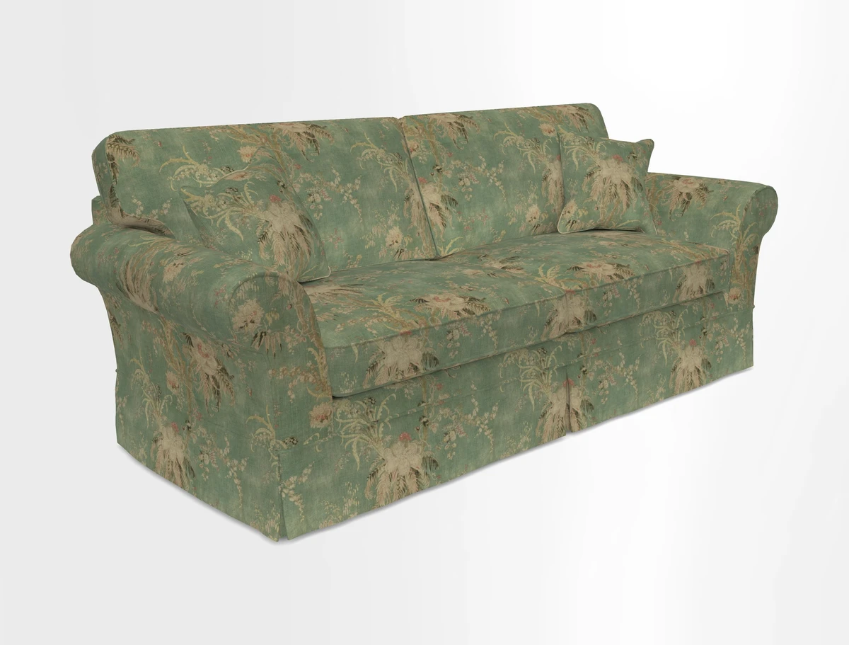Lanhydrock 4 Seater Sofa in Floral Linens Lela Mystery Indigo