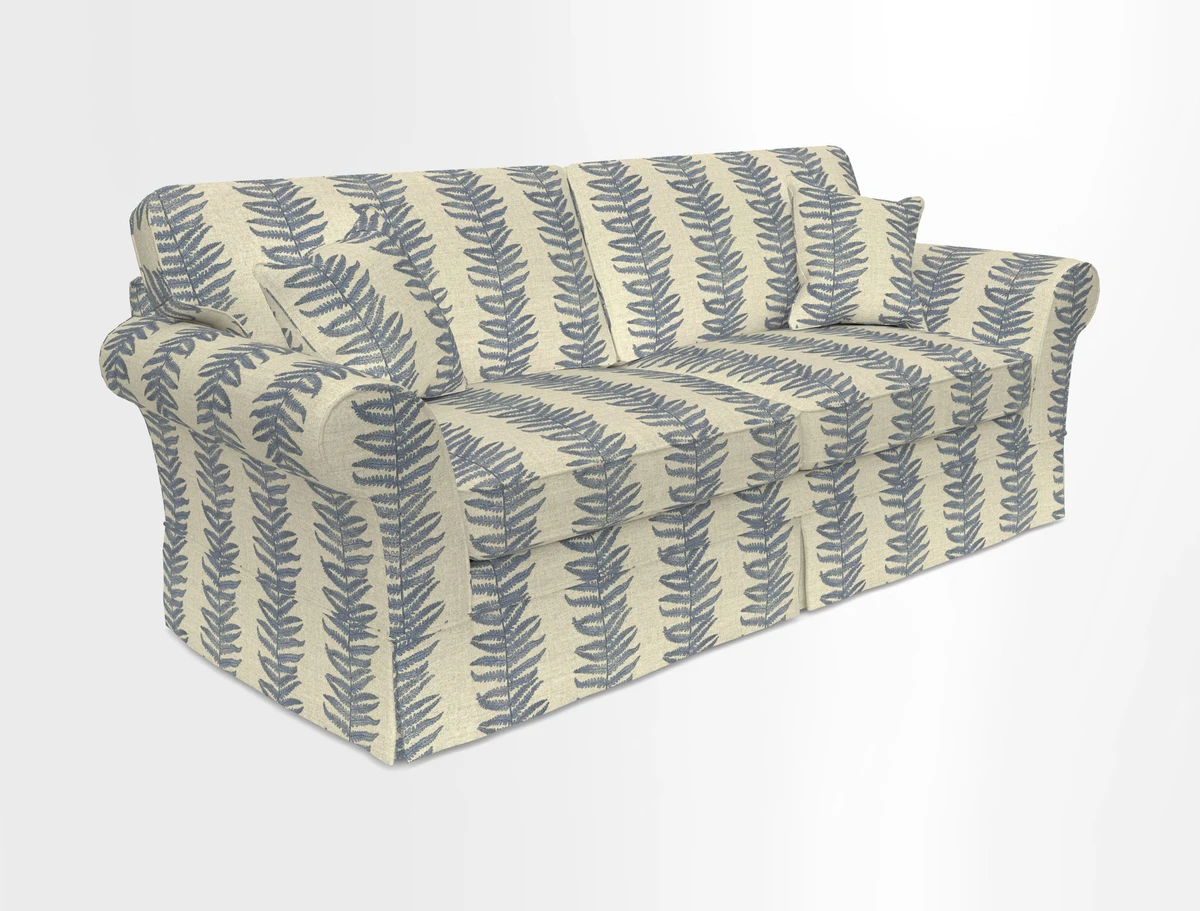 Lanhydrock 4 Seater Sofa in Floral Linens Lela Mystery Indigo