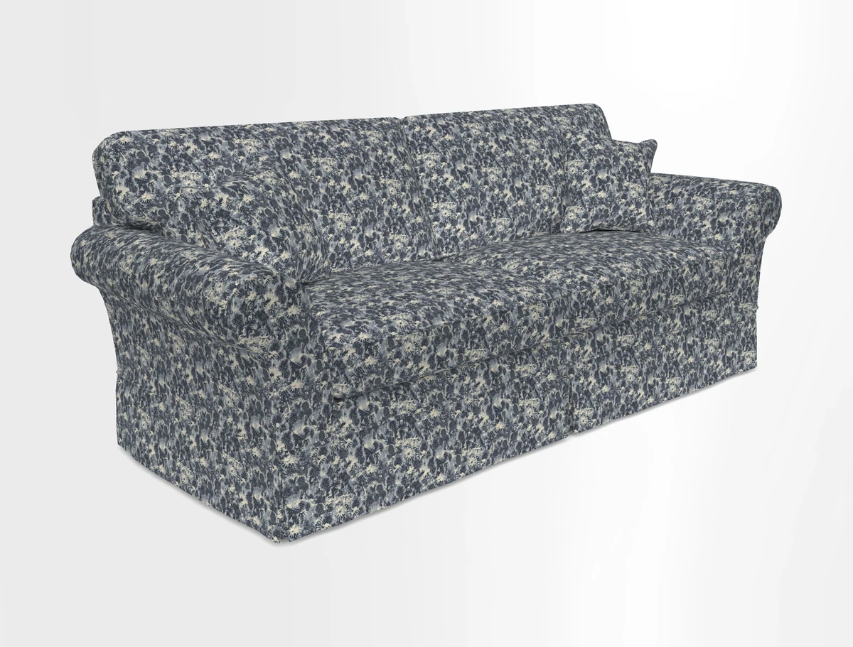 Lanhydrock 4 Seater Sofa in Floral Linens Lela Mystery Indigo