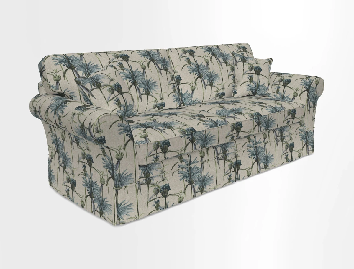Lanhydrock 4 Seater Sofa in Floral Linens Lela Mystery Indigo