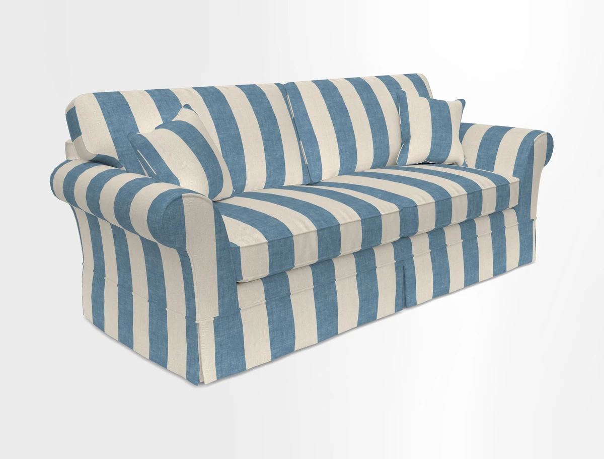 Lanhydrock 4 Seater Sofa in Floral Linens Lela Mystery Indigo