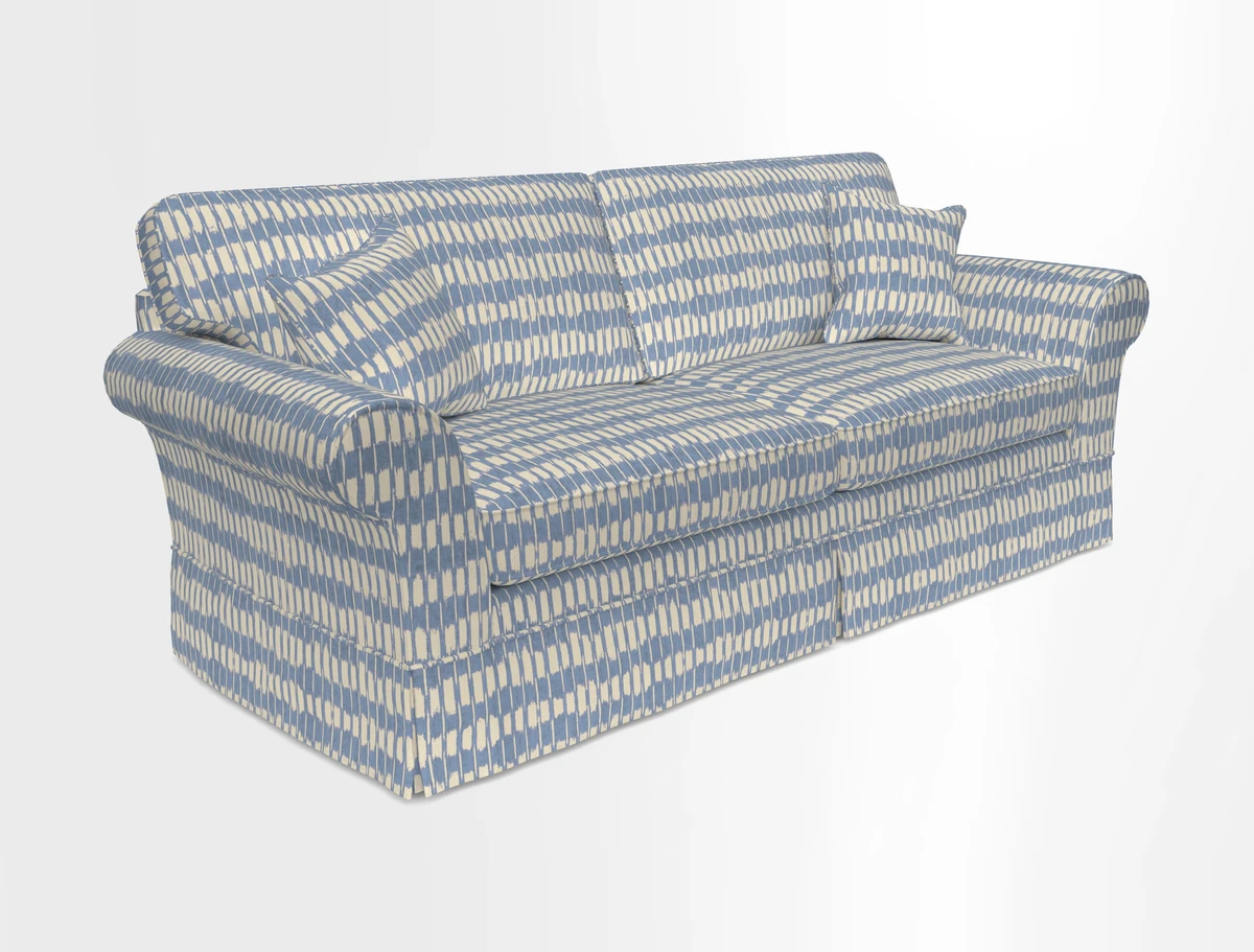 Lanhydrock 4 Seater Sofa in Floral Linens Lela Mystery Indigo