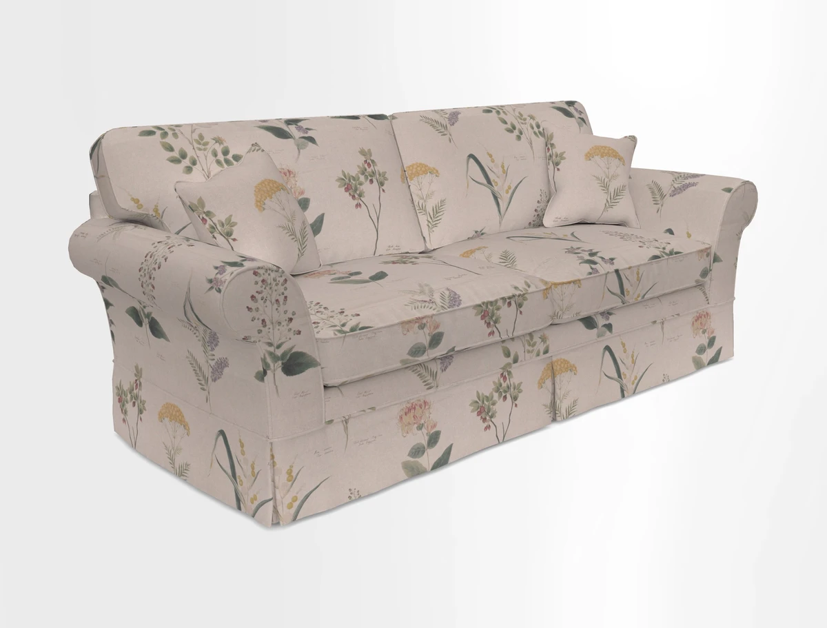 Lanhydrock 4 Seater Sofa in Floral Linens Lela Mystery Indigo