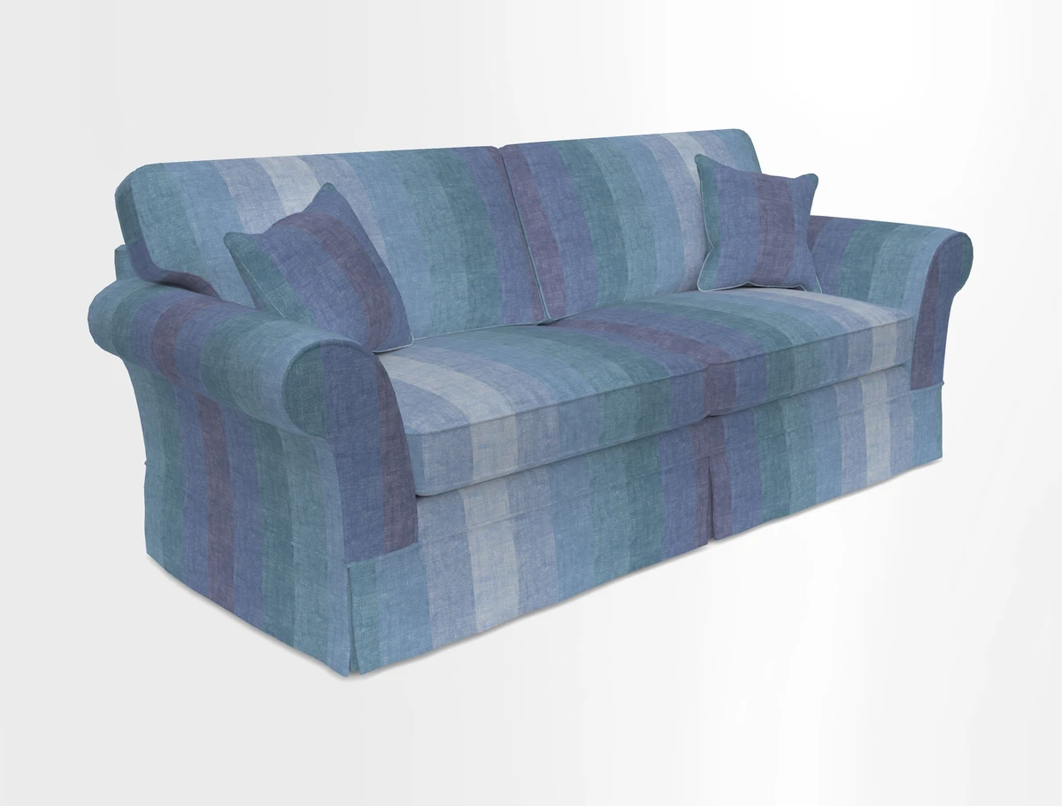 Lanhydrock 4 Seater Sofa in Floral Linens Lela Mystery Indigo