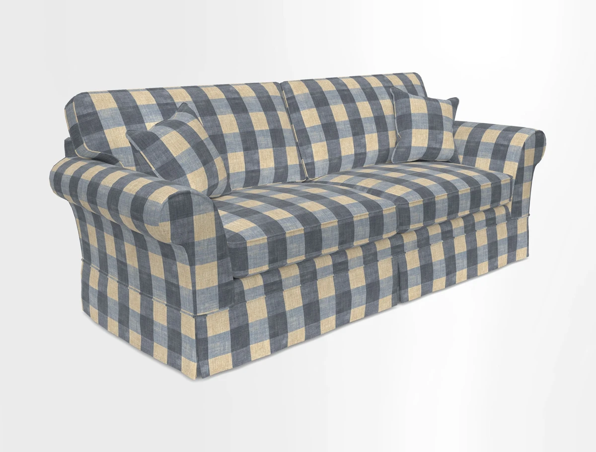 Lanhydrock 4 Seater Sofa in Floral Linens Lela Mystery Indigo